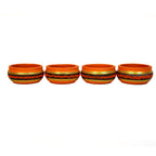 Hand-Painted Terracotta Curd Pot Set (Dahi Handi) - Set of 4