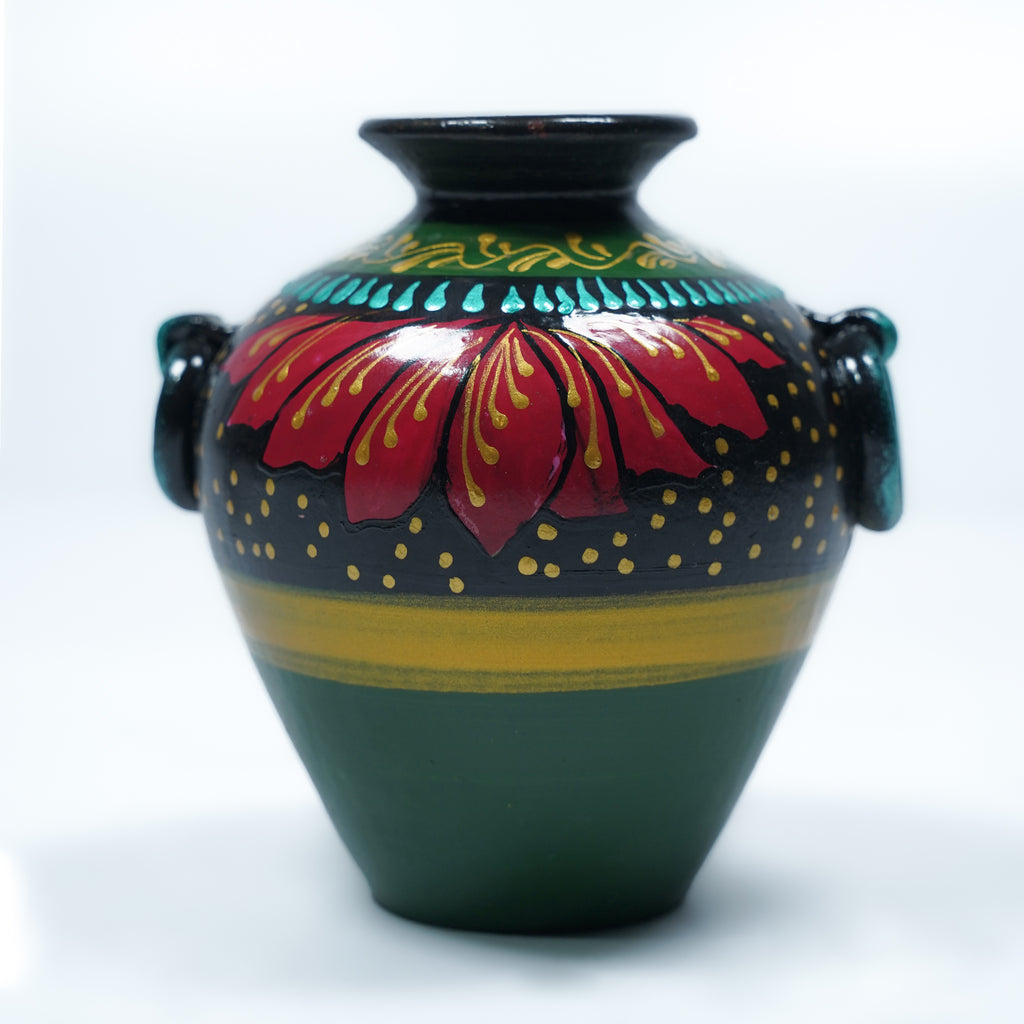 Artisan Painted Decorative Pot (Small Size)