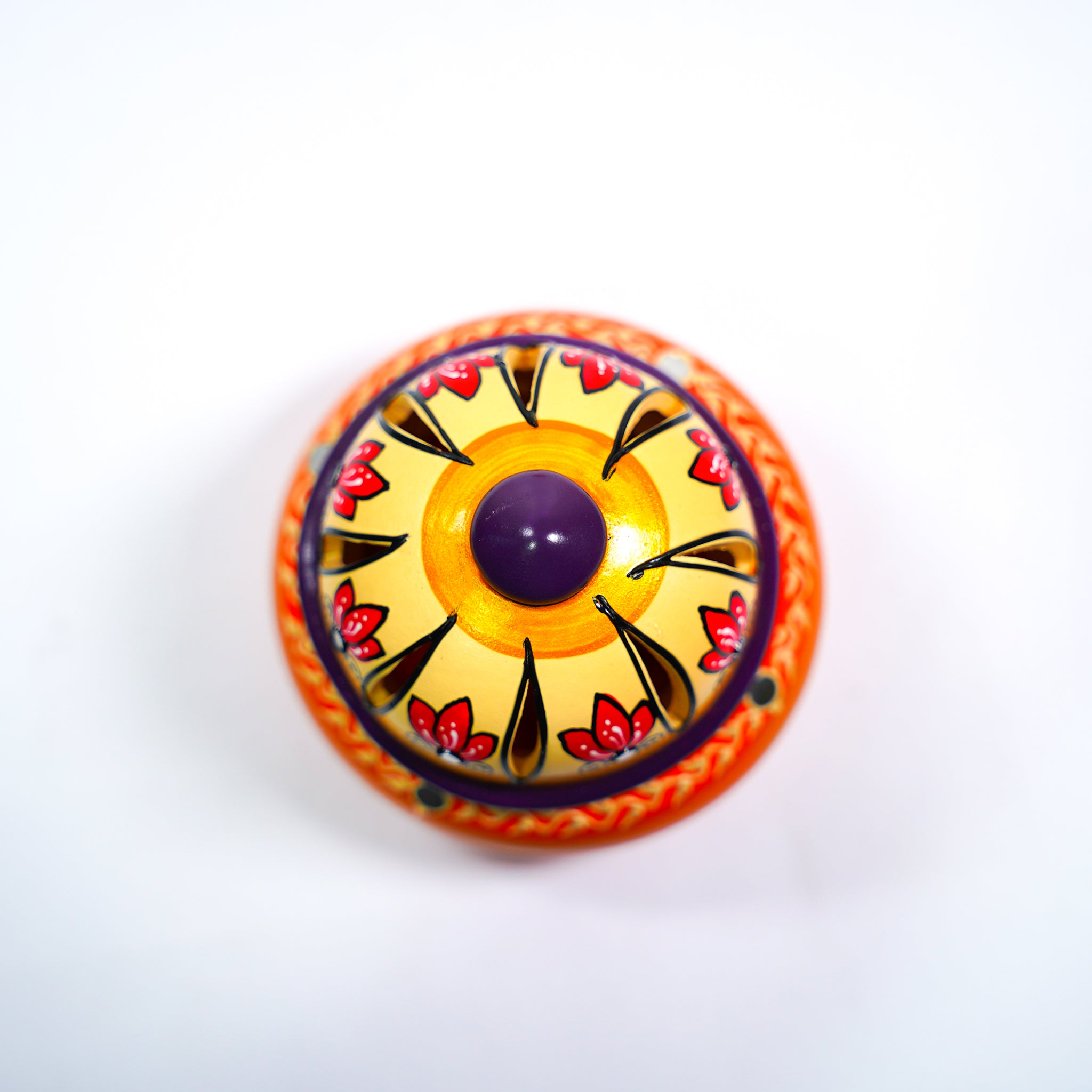 Hand-Painted Terracotta Dome Incense Burner set of 2