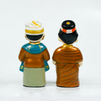 Traditional South Indian Couple Clay Doll Set – Hand-Painted Golu Figurines