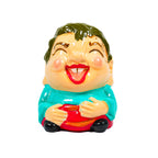 Set of 2 Ceramic Laughing Baby Piggy Banks