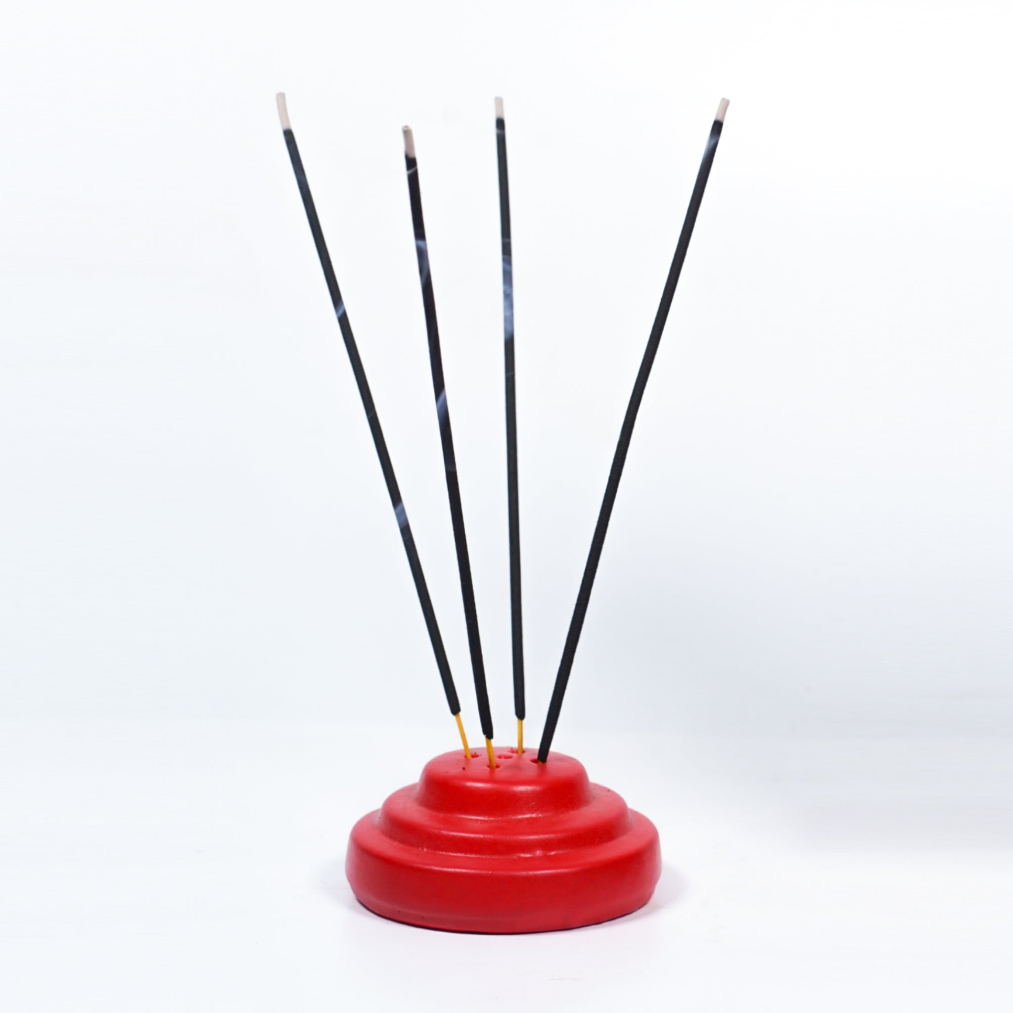 Terracotta Incense Holder – Carved Leaf Pattern