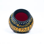 Small Hand-Painted Pot Set – Pink & Gold Lotus Motif