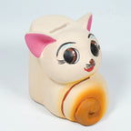 Cute Cat Ceramic Coin Bank – Handcrafted Clay Piggy Bank for Kids