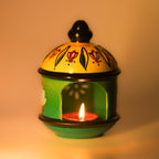 Handcrafted Terracotta Tealight Holder – Floral Dome Design