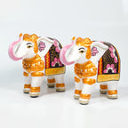 Majestic Clay Elephant Duo – Traditional Earthenware Home Accent