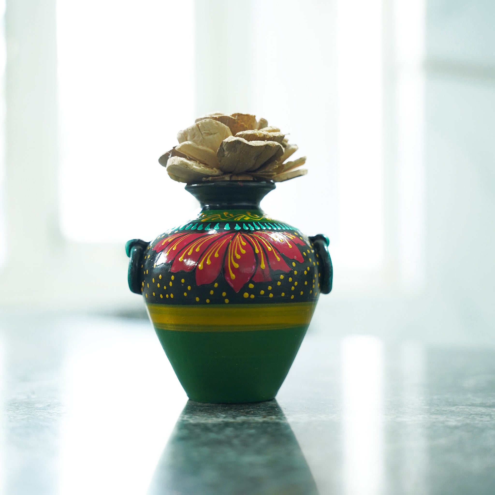 Artisan Painted Decorative Pot (Small Size)