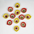 Ceramic Diya Agal Set – Pack of 12 Decorative Lamps
