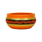 Hand-Painted Terracotta Curd Pot Set (Dahi Handi) - Set of 4