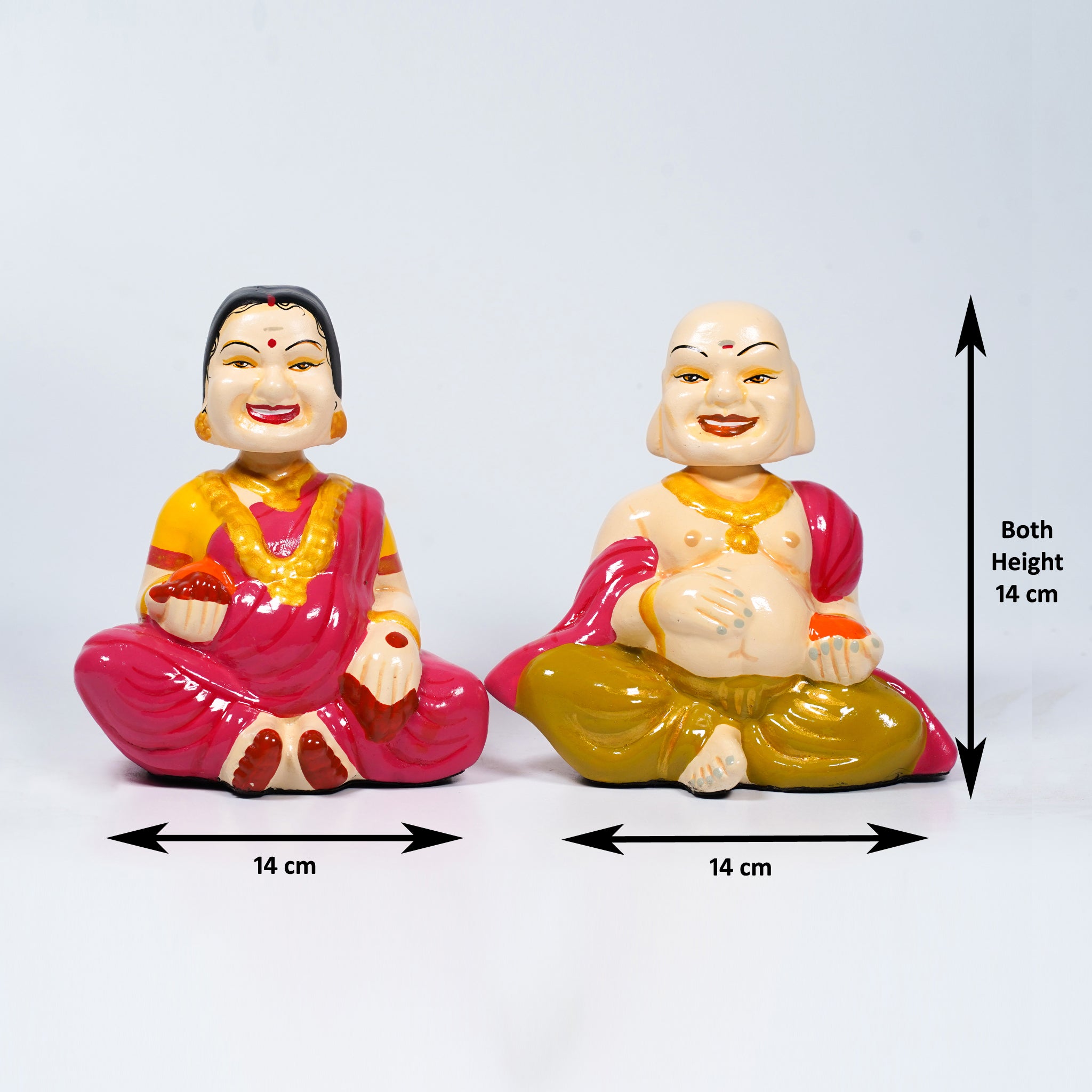 Handmade Clay Chettiar Pair – Festive Ethnic Showpiece