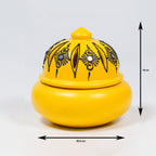 Traditional Clay Sambrani Holder (Set of 2) – Hand-Painted Floral Lid