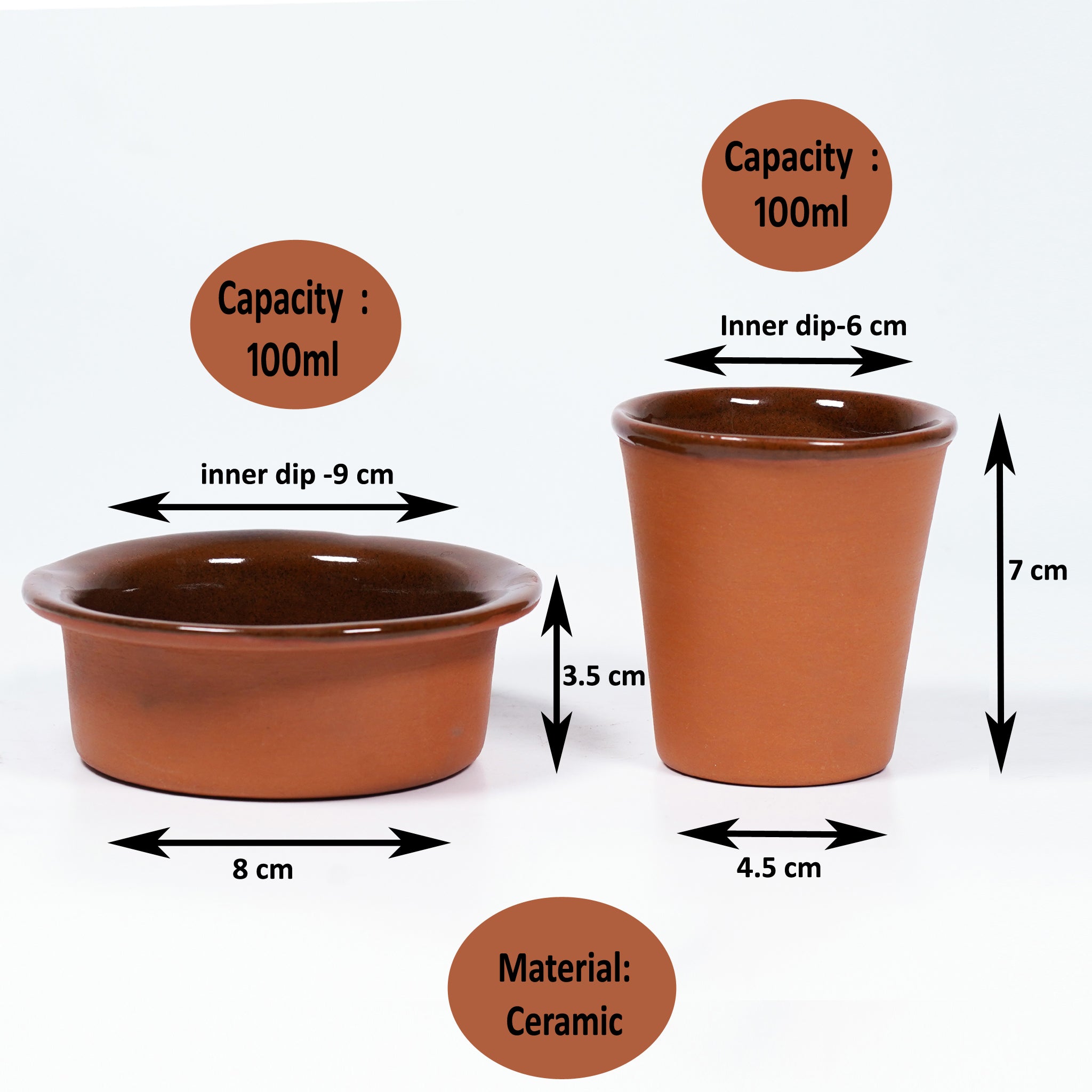 Traditional Clay Kulhad & Bowl Set – Eco-Friendly Terracotta Serveware