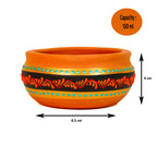 Hand-Painted Terracotta Curd Pot Set (Dahi Handi) - Set of 4