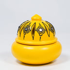 Traditional Clay Sambrani Holder (Set of 2) – Hand-Painted Floral Lid