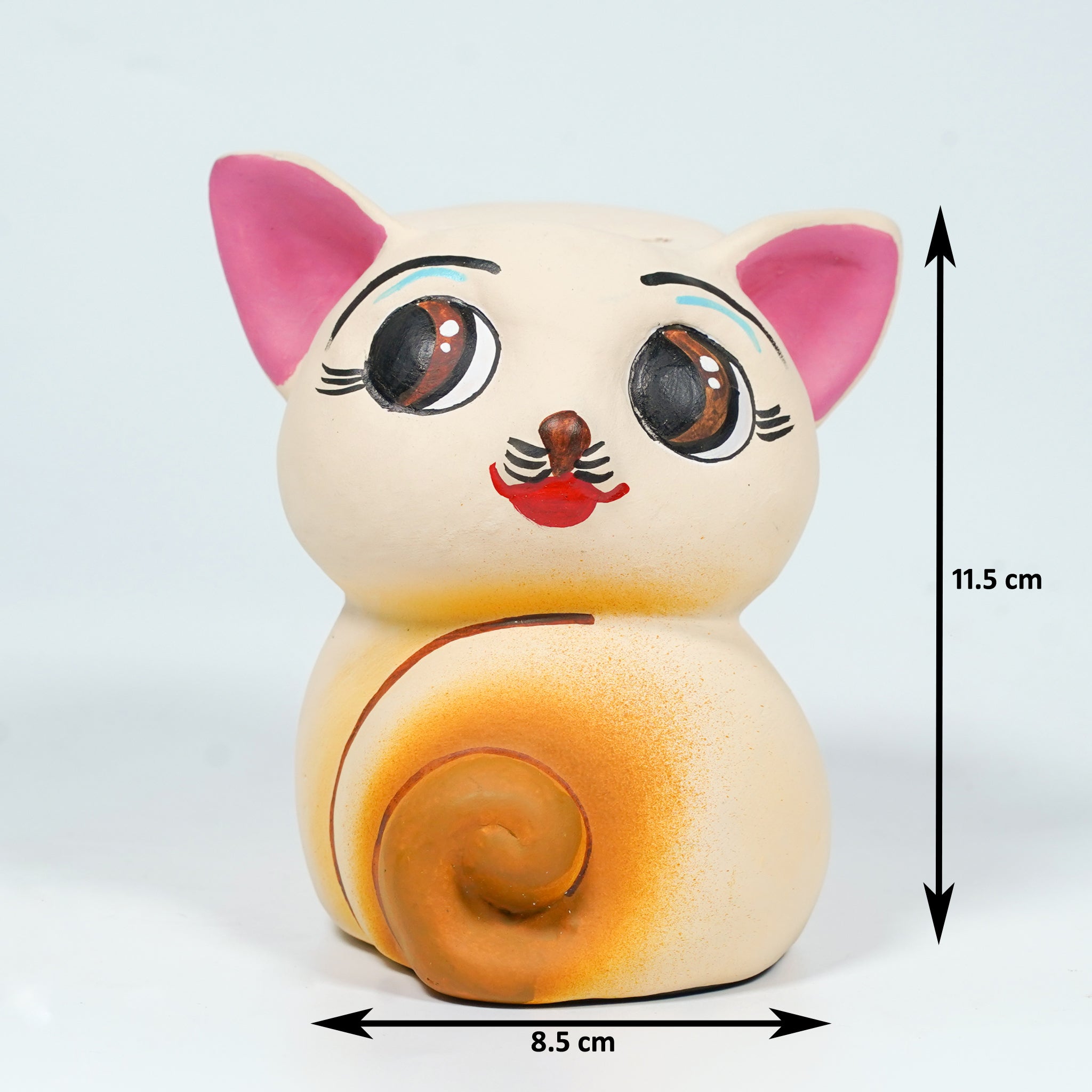 Cute Cat Ceramic Coin Bank – Handcrafted Clay Piggy Bank for Kids