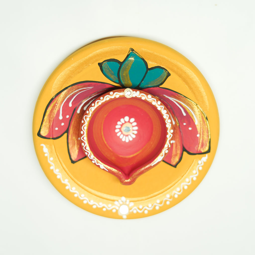 Pooja Plate Diya | Oil Lamp | Agal Set Of 2