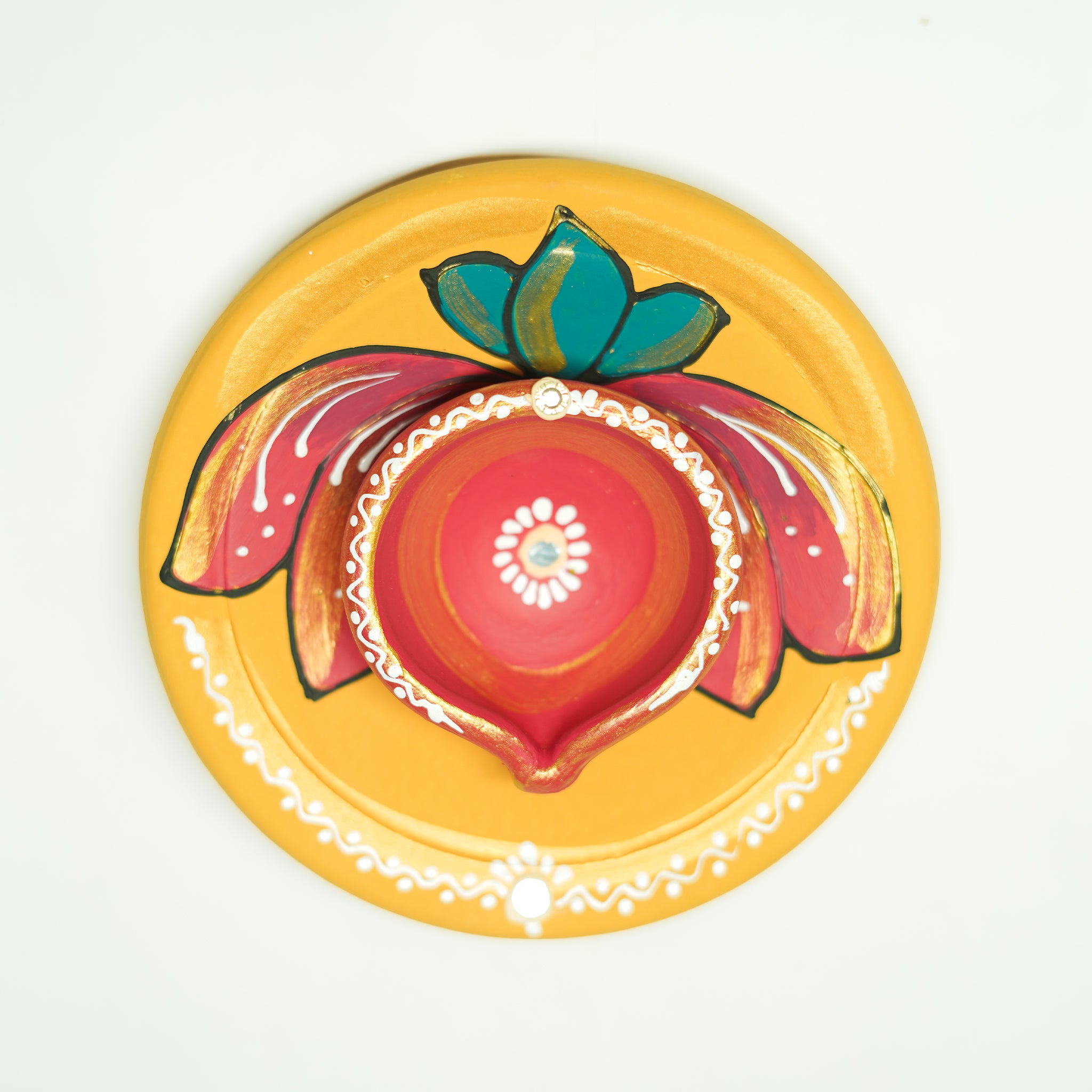 Pooja Plate Diya | Oil Lamp | Agal Set Of 2