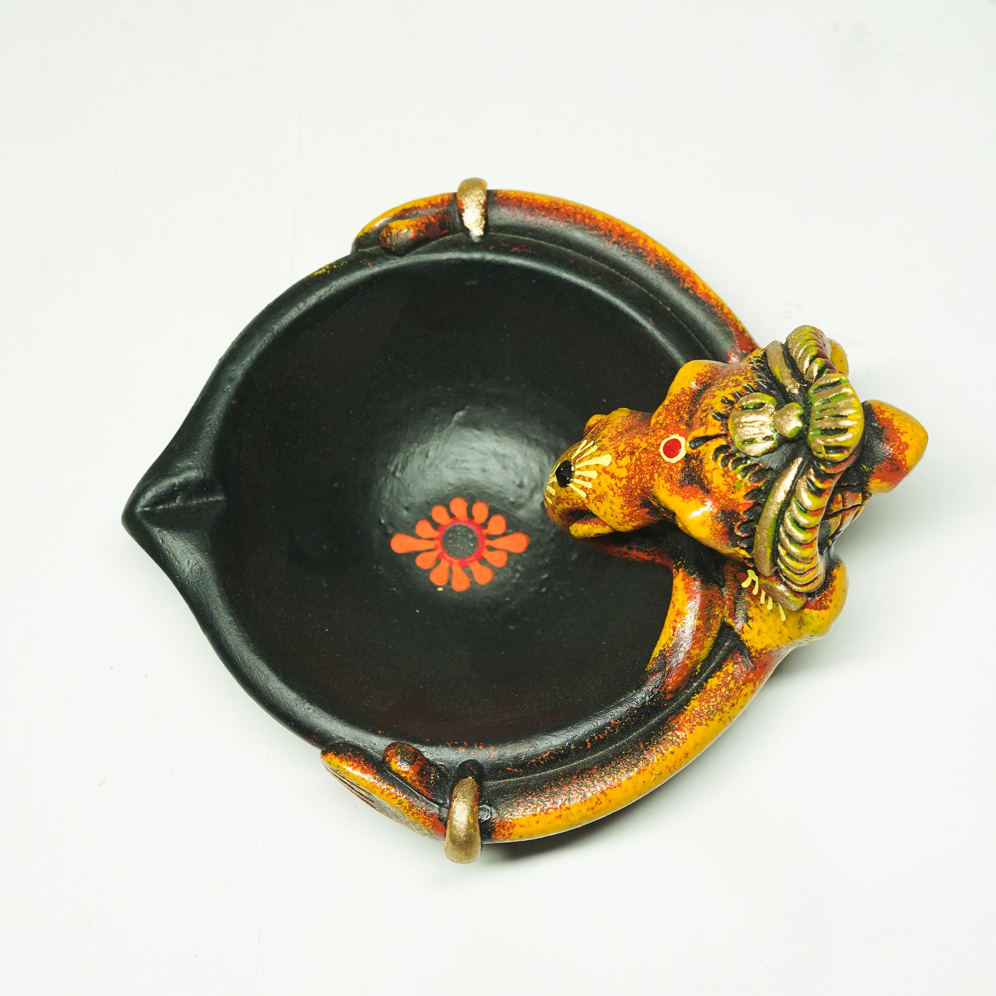 Pooja Antique Ganesh Agal | Diya | Oil Lamp Set Of 2