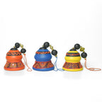 Handcrafted Terracotta Hanging Bells – Set of 3 (Yellow, Blue & Orange)