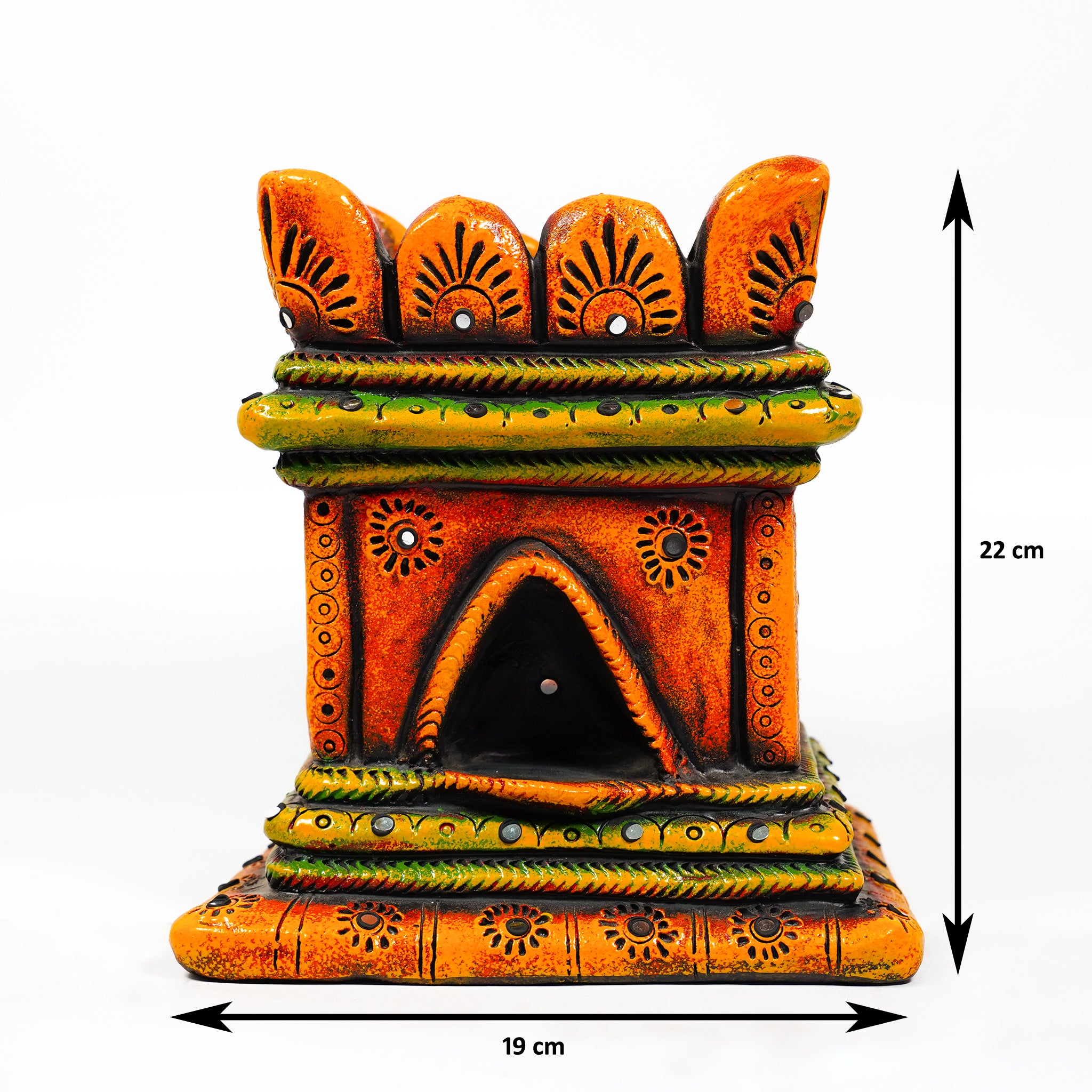 Handcrafted Terracotta Tulasi Planter – Traditional Temple Design
