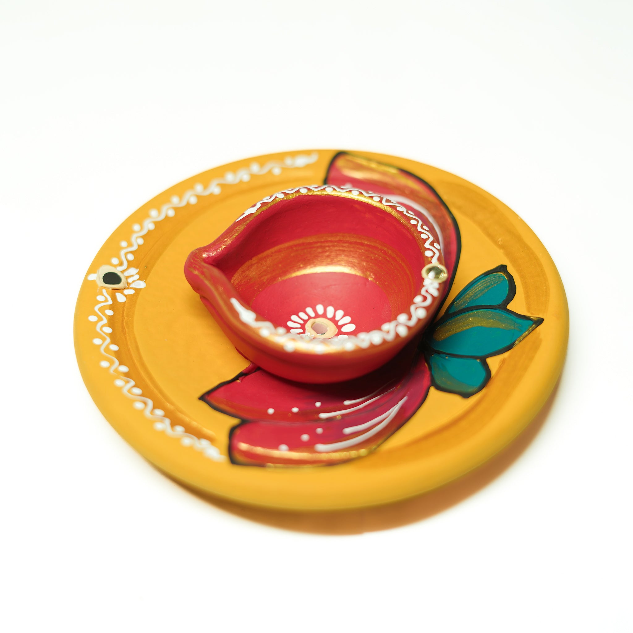 Pooja Plate Diya | Oil Lamp | Agal Set Of 2