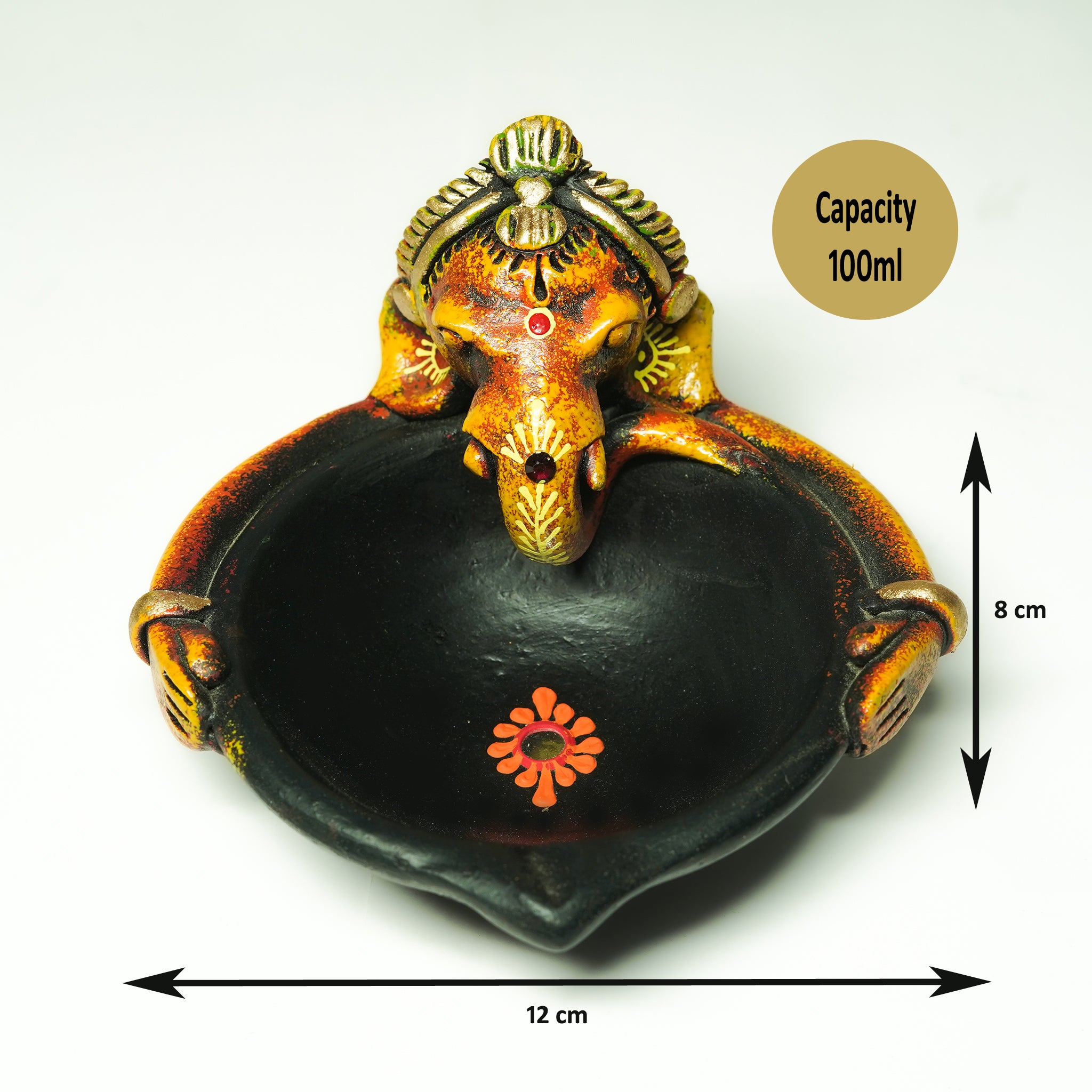 Pooja Antique Ganesh Agal | Diya | Oil Lamp Set Of 2