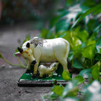 Kamadhenu with Calf – Hand-Painted Decorative Sculpture