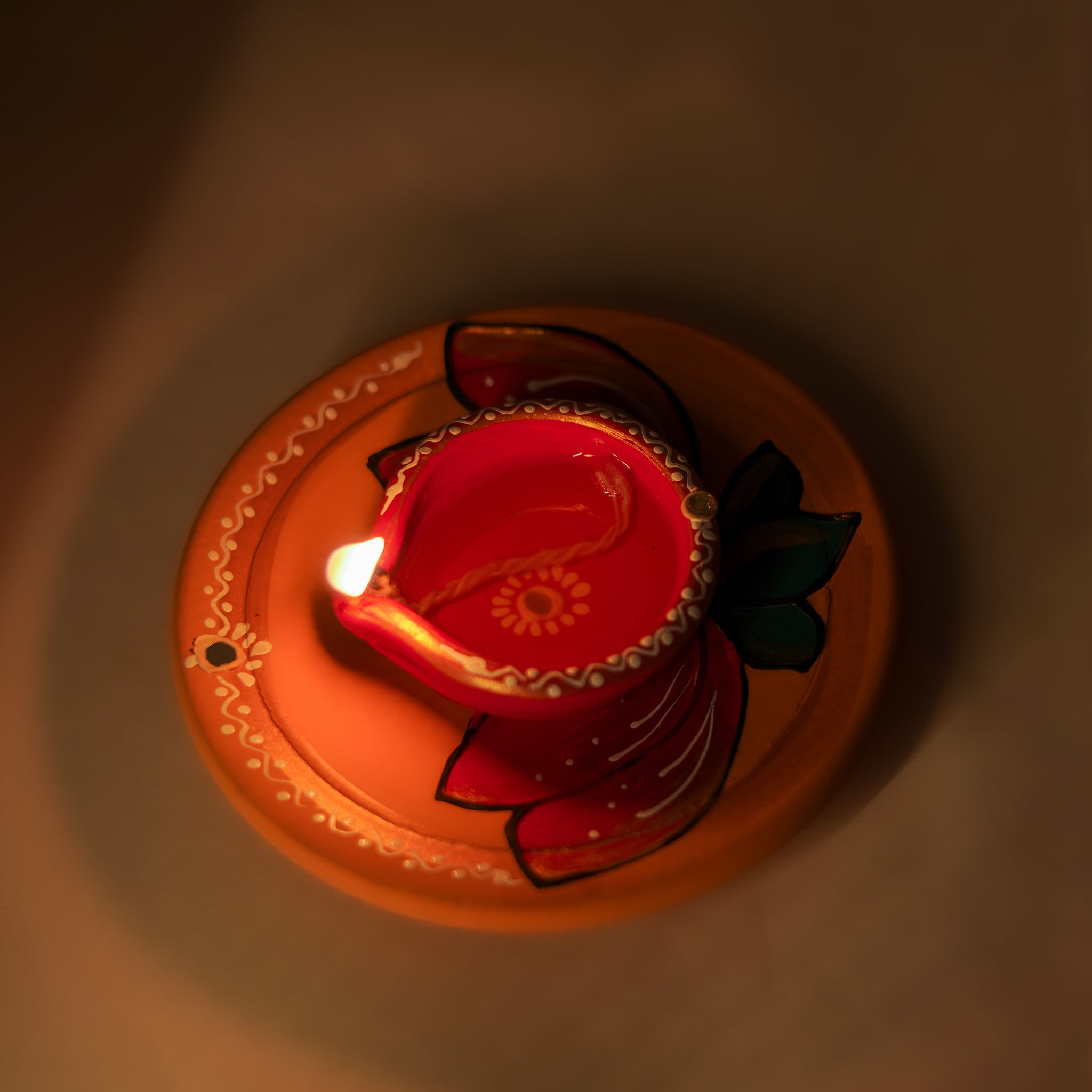 Pooja Plate Diya | Oil Lamp | Agal Set Of 2