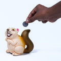 Smiley Squirrel Ceramic Coin Bank – Handcrafted Woodland Charm