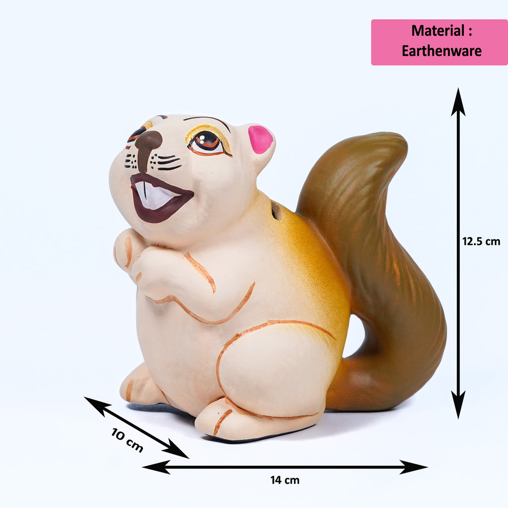 Smiley Squirrel Ceramic Coin Bank – Handcrafted Woodland Charm