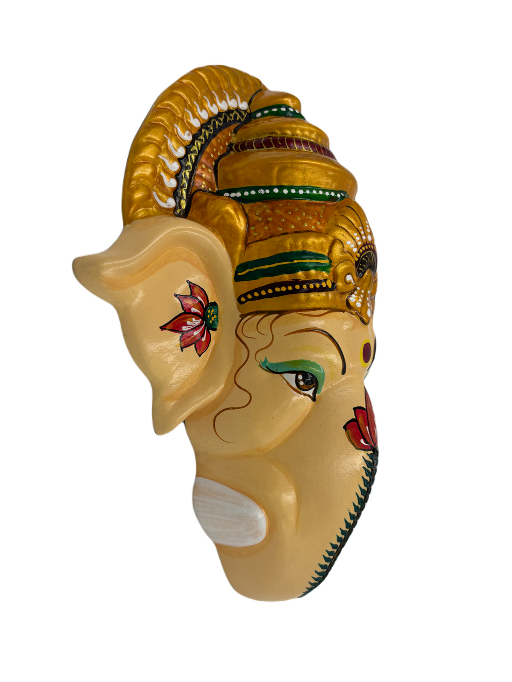 Wall Hanging Ganesha Lord Vinayagar head statue (Multi Colour, Big)
