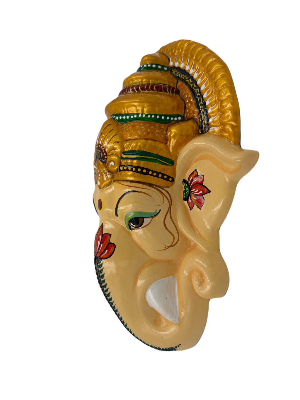 Wall Hanging Ganesha Lord Vinayagar head statue (Multi Colour, Big)