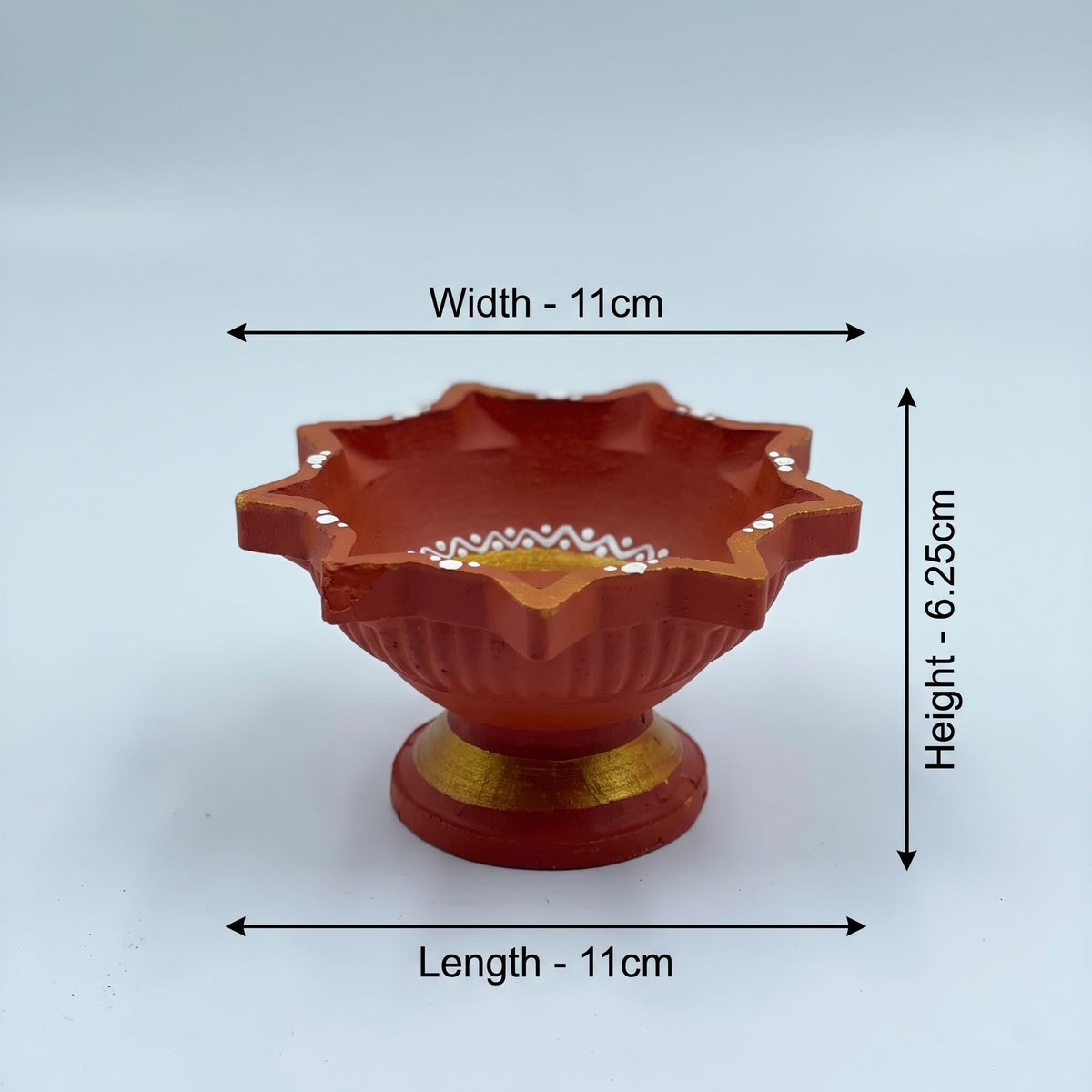 Handmade Terracotta Navarasa 9-Face Agal/Diya (Set of 2)
