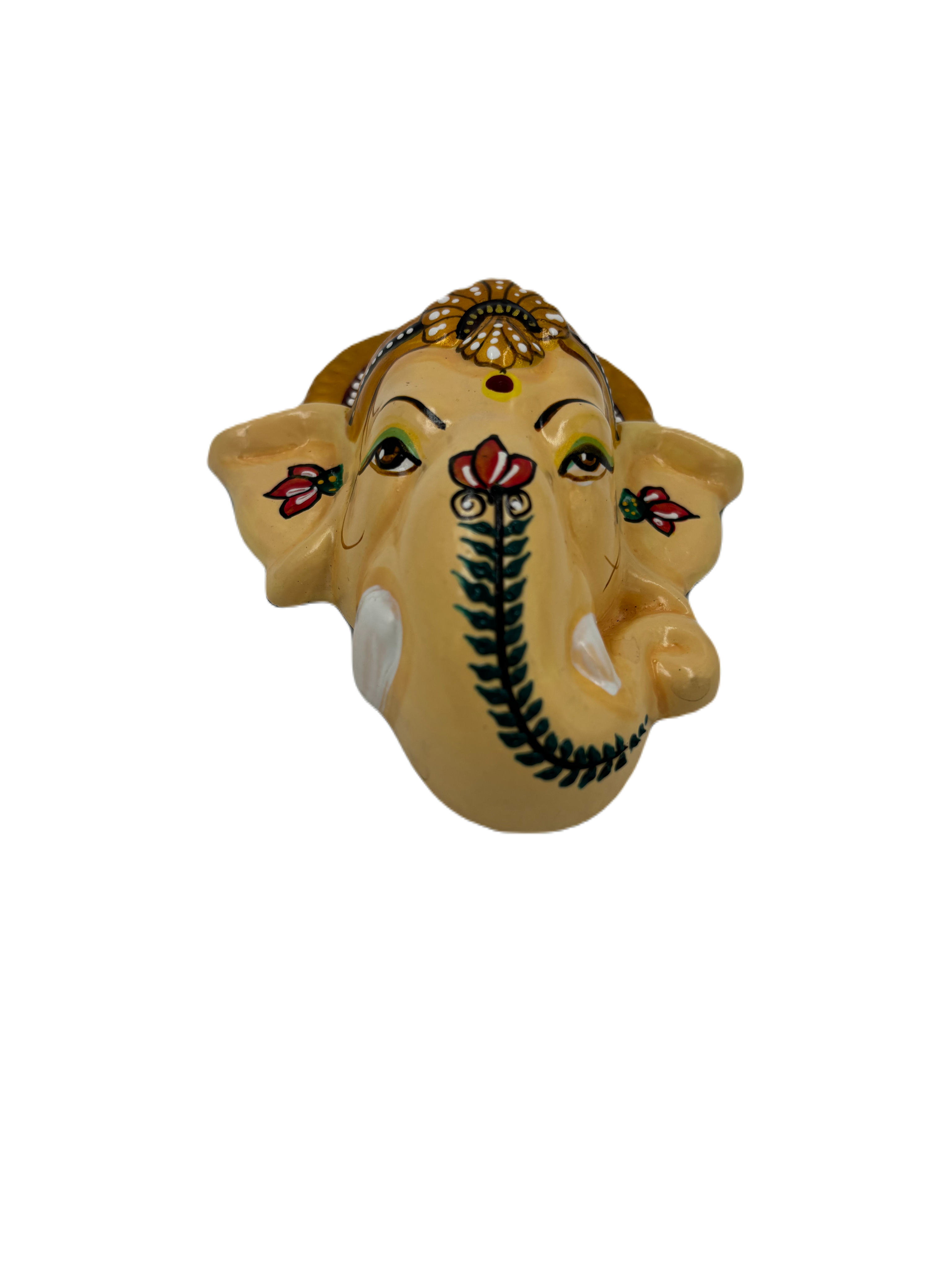 Wall Hanging Ganesha Lord Vinayagar Head Statue (Multi Colour, Small)