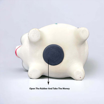 Piggy Coin Bank Full Floral Ceramic (Without Glaze) Kids Saving Bank