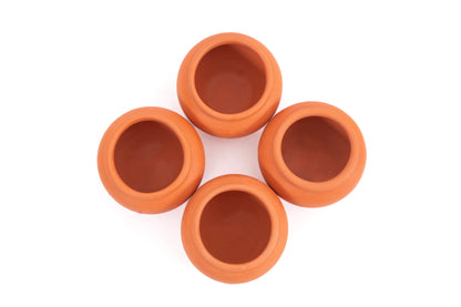 Terracotta Mini Curd Pot Set Of 4 - 150ml