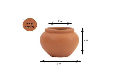 Terracotta Mini Curd Pot Set Of 4 - 150ml