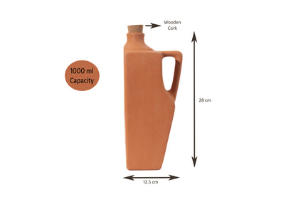 Terracotta Square Water Bottle 1000ml