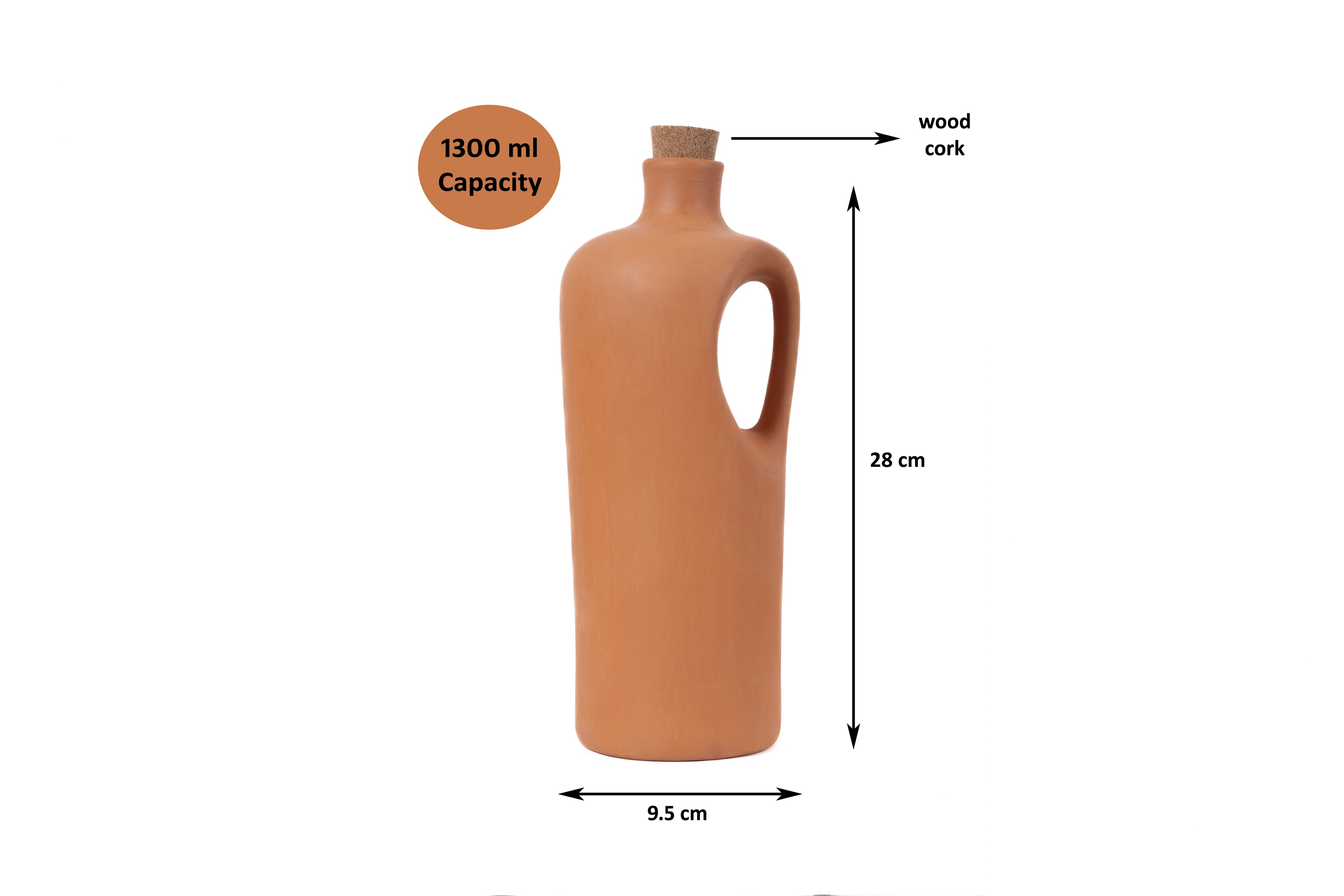Terracotta Handle Water Bottle 1300ml