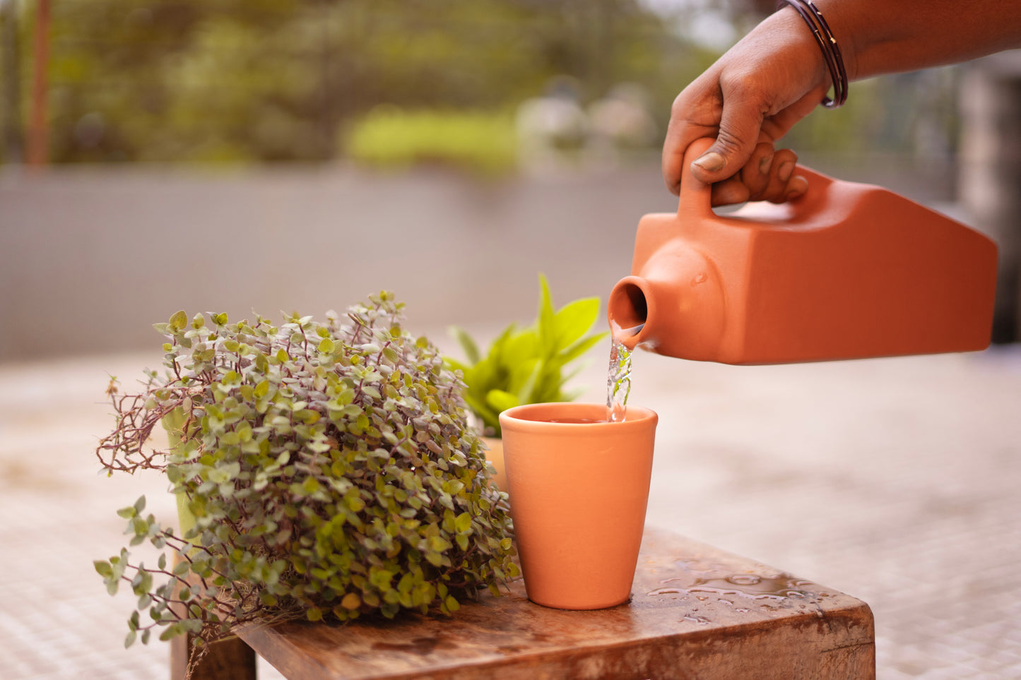 Terracotta Square Water Bottle 1000ml