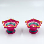 Handmade Terracotta 5-Face Diya (Set of 2)