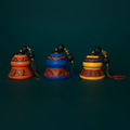 Handcrafted Terracotta Hanging Bells – Set of 3 (Yellow, Blue & Orange)