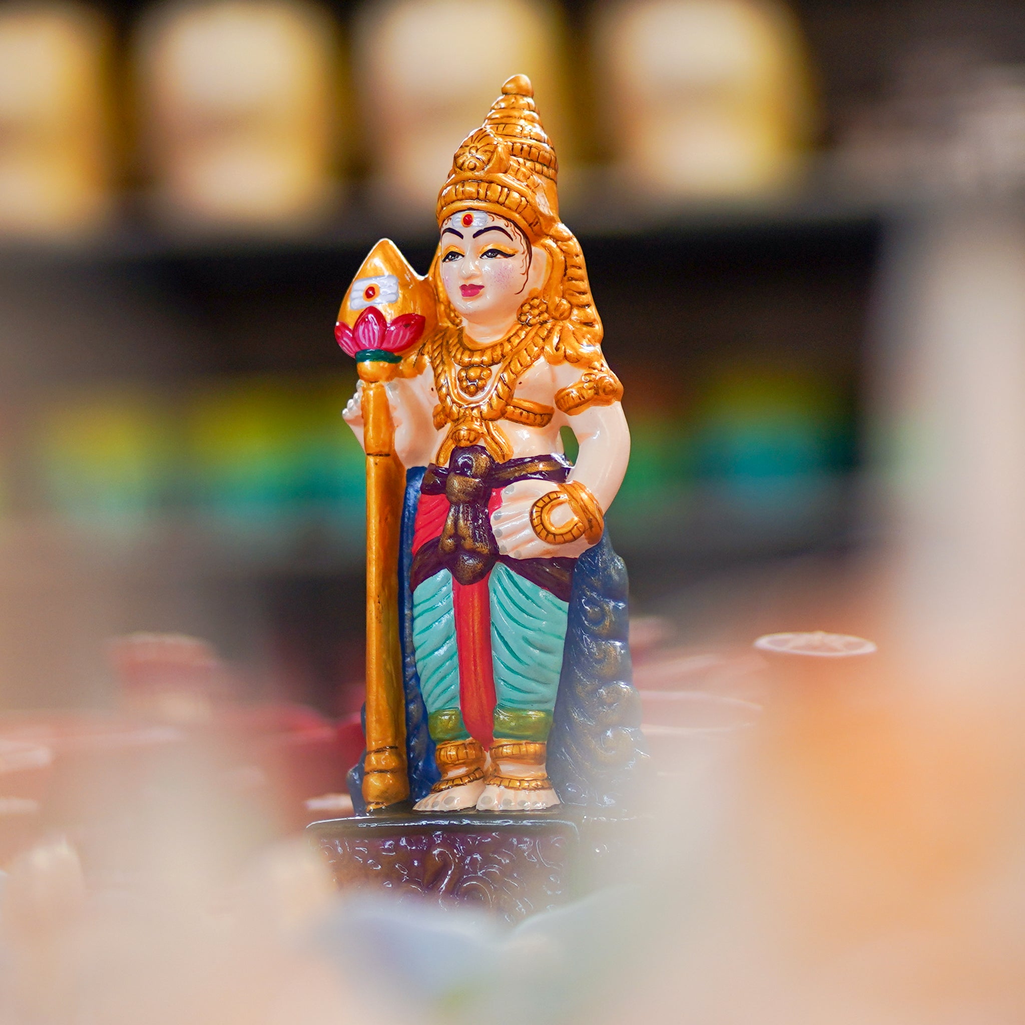Handmade Earthenware Murugan Statue Hand painted