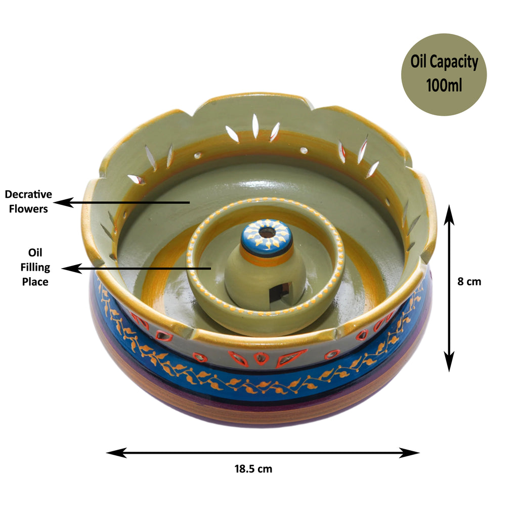 Flower Decorative Urli Bowl Shape Diya for Home Handcrafted Bowl for Floating Flowers and Oil Lamp Home Vallalar Agal