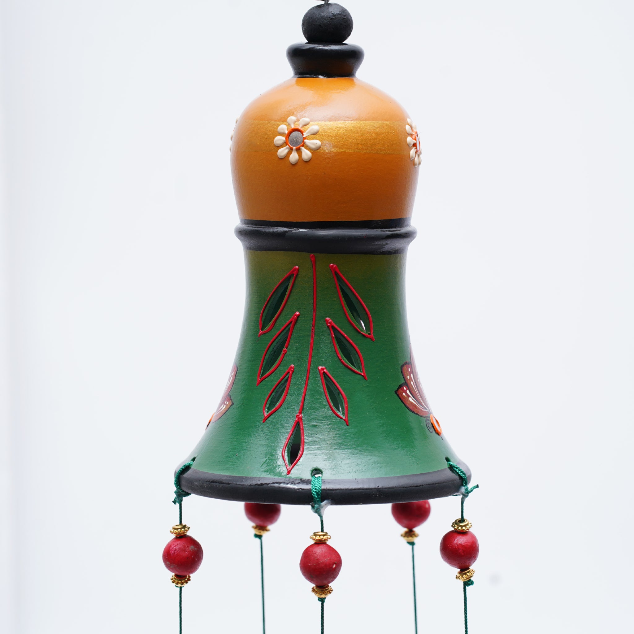 Artisanal Terracotta Wind Chime with Beads & Bells