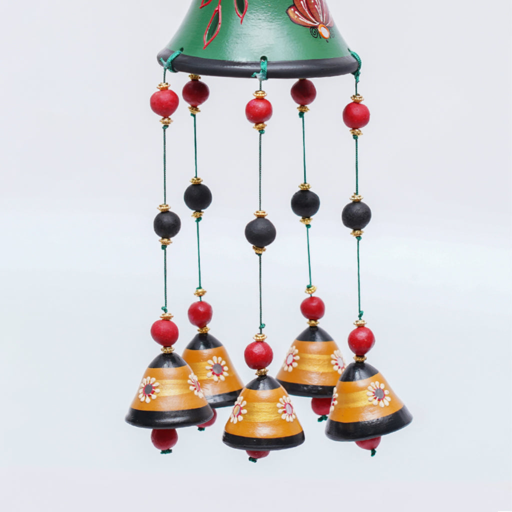 Artisanal Terracotta Wind Chime with Beads & Bells