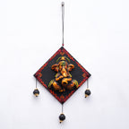 Ethnic Terracotta Ganesha Wall Hanging – Black & Orange Accents
