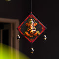 Ethnic Terracotta Ganesha Wall Hanging – Black & Orange Accents