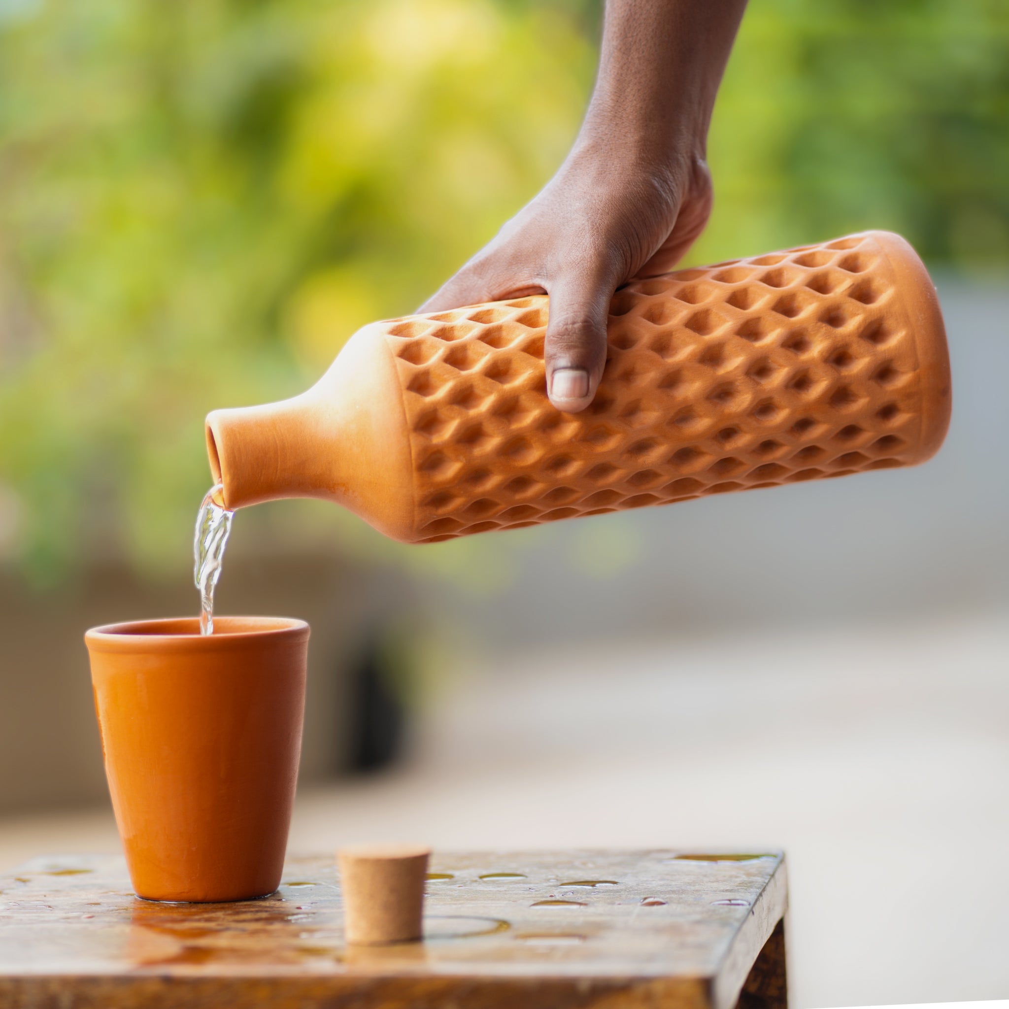 Terracotta Hydroponic Water Bottle