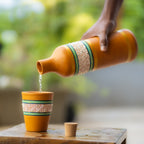 Terracotta Water Bottle With Tumbler 1000ml